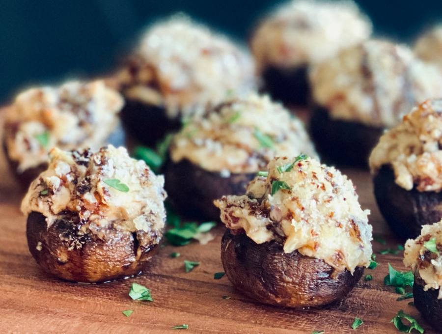 Fancy Cheesy Stuffed Mushrooms - The Town Tarte